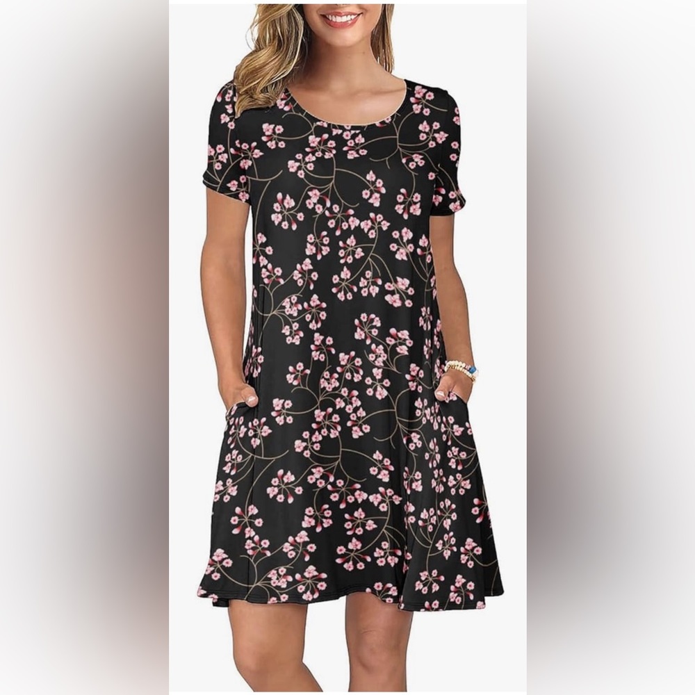 KORSIS Short Sleeve T-Shirt Dress Size M